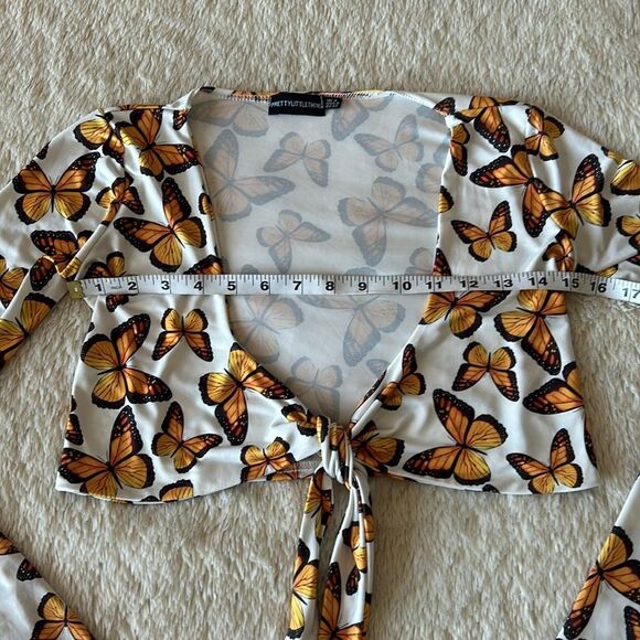 PrettyLittleThing butterfly crop top size 0 - Picture 5 of 16